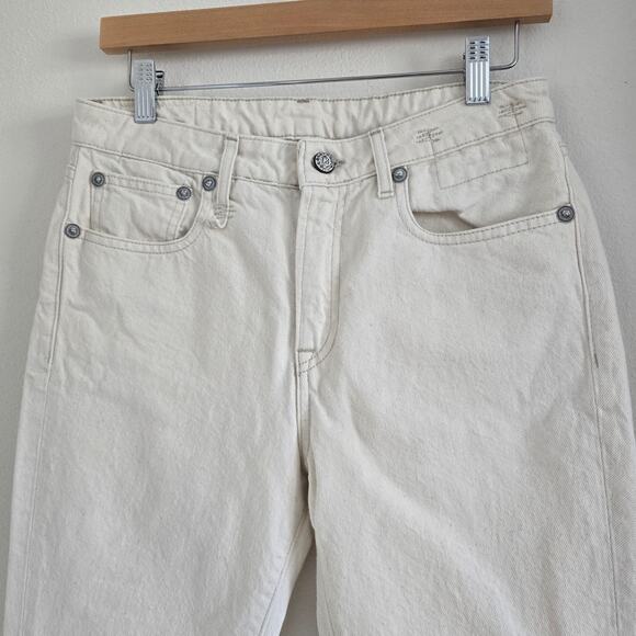 R13 Women's Kick Fit Flare Ankle Jeans Mid Rise Size 28 Kent Ecru Ivory - Picture 5 of 13